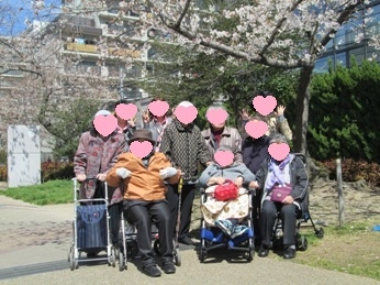 桜満開の江坂公園